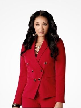 Women’s Double-Breasted Red Blazer Jacket